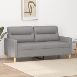 vidaXL Canapea cu 2 locuri, gri deschis, 140 cm, material textil (348791) Canapea