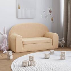 vidaXL Canapea pentru copii cu 2 locuri, crem, pluș moale (341806) Canapea