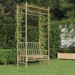 vidaXL Bancă de grădină cu pergolă, 116 cm, bambus (341742)