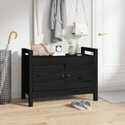 vidaXL Bancă de hol, negru, 80x40x60 cm, lemn masiv pin (821783)