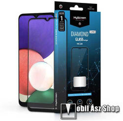 MyScreen DIAMOND GLASS LITE EDGE előlap védő karcálló edzett üveg - FEKETE - 9H, 0.33 mm, A teljes felületén tapad, a teljes kijelzőt védi - SAMSUNG Galaxy A22 5G (SM-A226) / Galaxy F42 5G (SM-E426B/DS)