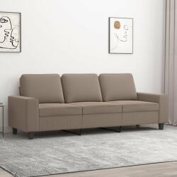 vidaXL Canapea cu 3 locuri, gri taupe, 180 cm, țesătură microfibră (348987) Canapea