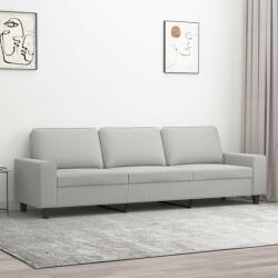 vidaXL Canapea cu 3 locuri, gri deschis, 210 cm, țesătură microfibră (348994) Canapea