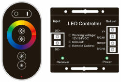 AVIDE LED Szalag 12V 216W RGB 6 Gombos RF Érintőpaneles Távirányító és Vezérlő Avide (ABLS12V6TKRGB 216W RFC)