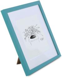 Casa Chic Clapton, рамка за картини, квадратна, снимки 15 x 15 cm, паспарту, стъкло (CL-6X6-TEAL) (CL-6X6-TEAL) - klarstein