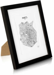 Casa Chic Brighton, рамка за картини, стъкло, 20 x 25 cm с паспарту, истинско дърво (CL-10x8-BLK) (CL-10x8-BLK) - klarstein