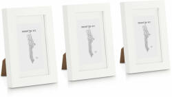 Casa Chic Everton, рамки за картини, комплект от 3 рамки, правоъгълни, 14 x 9 cm, паспарту, стъкло (CL-4X6-3-WHT) (CL-4X6-3-WHT) - klarstein