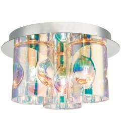 där lighting group Lampa tavan Inter 3 Light Flush Pol Chrome & Iridised Glass (INT5350 DAR LIGHTING)