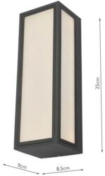 där lighting group Aplica Arham Outdoor Wall Light Matt Grey Frosted Glass IP65 LED (ARH2139 DAR LIGHTING)