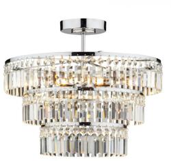 där lighting group Plafoniera Rowena 3 Light 3 Tier Semi Flush Polished Chrome (ROW5450 DAR LIGHTING)
