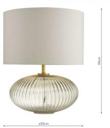 där lighting group Veioza Edmond Table Lamp Smoked Glass Antique Brass Detail With Shade (EDM4275 DAR LIGHTING)