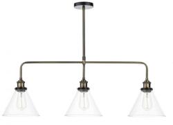 där lighting group Lampa suspendata Ray 3 Light Bar Pendant Antique Brass Clear (RAY0375 DAR LIGHTING)