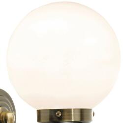 där lighting group Aplica Barclay Bathroom Wall Light Antique Brass Opal Glass IP44 (BAR0775 DAR LIGHTING)