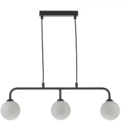 där lighting group Lampa suspendata Feya 3 Light Bar Pendant Matt Black Opal Glass (FEY6222-02 DAR LIGHTING)