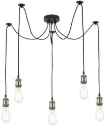 där lighting group Lampa suspendata Waco 5 Light Pendant Antique Brass Matt Black (WAC0575 DAR LIGHTING)