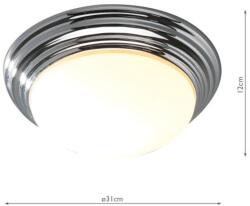 där lighting group Plafoniera Barclay Small Bathroom Flush Polished Chrome Opal Glass IP44 (BAR5250 DAR LIGHTING)