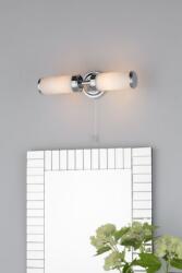 där lighting group Aplica Century Bathroom 2 Light Wall Light Polished Chrome Opal Glass IP44 (CEN0950 DAR LIGHTING)