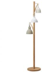 där lighting group Lampadar de podeaBlyton 3 Light Floor Lamp Wood Cream/Grey (BLY4943 DAR LIGHTING)