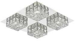 där lighting group Lampa tavan Imogen LED flush glass faceted squares Polished Chrome frame (IMO0450 DAR LIGHTING)