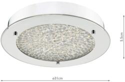 där lighting group Plafoniera Peta Small Bathroom Flush Polished Chrome Crystal Light LED IP44 (PET5250 DAR LIGHTING)