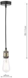 där lighting group Lampa suspendata Waco Single E27 Suspension Antique Brass Matt Black (WAC0175 DAR LIGHTING)