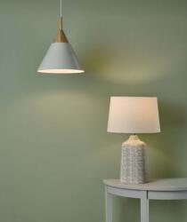 där lighting group Veioza Vondra Table Lamp White & Grey With Shade (VON4239 DAR LIGHTING)