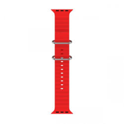 Apple Watch 42mm, 44mm, 45mm, 49mm duplacsatos szilikon okosóraszíj, piros