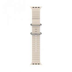 Apple Watch 38mm, 40mm, 41mm duplacsatos szilikon okosóraszíj, fehér starlight