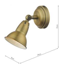 där lighting group Corp de iluminat tip spot Nathaniel Single Wall Spotlight Aged Brass (NAT0742 DAR LIGHTING)