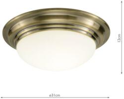 där lighting group Plafoniera Barclay Small Bathroom Flush Antique Brass Opal Glass IP44 (BAR5275 DAR LIGHTING)