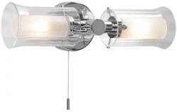 där lighting group Aplica Elba Bathroom 2 Light Wall Light Polished Chrome Glass IP44 (ELB0950 DAR LIGHTING)