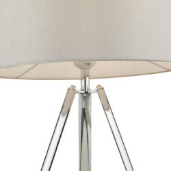 där lighting group Veioza Griffith Table Lamp Polished Chrome With Grey Satin Shade (GRI4239 DAR LIGHTING)