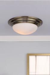 där lighting group Plafoniera Barclay Large Bathroom Flush Antique Brass Opal Glass IP44 (BAR5075 DAR LIGHTING)