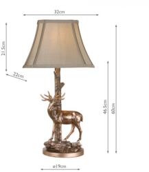 där lighting group Veioza Gulliver Deer Table Lamp in Aged Brass With Shade (GUL5545-X DAR LIGHTING)