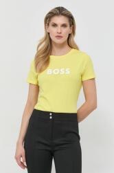 Boss pamut póló sárga - sárga L