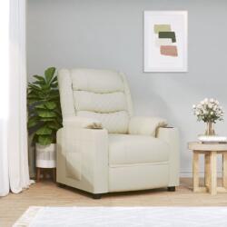 vidaXL Fotoliu rabatabil, crem, piele ecologică (348043)