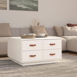 vidaXL Măsuță de cafea, alb, 80x80x45 cm, lemn masiv de pin (821518) Masa de cafea
