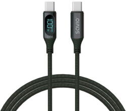 SAVIO USB-C - USB-C cable with display, CL-174, 1 m, black (CL-174) - vexio