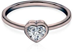 SAVICKI Pure eljegyzési gyűrű: fekete arany, szívbe vágott gyémánt - savicki - 816 580 Ft