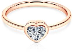 SAVICKI Pure eljegyzési gyűrű: rózsaarany, szívbe vágott gyémánt