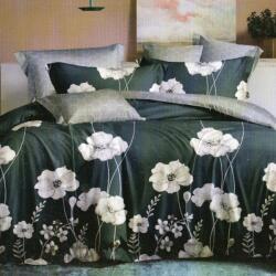 Ralex Lenjerie de pat dublu ELVO 4 piese 220 x 230 cm, Motiv floral, Verde Gri, Ralex Pucioasa ELV21 Lenjerie de pat