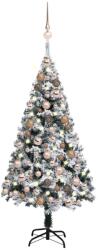 vidaXL Műkarácsonyfa LED fényekkel és gömb szettel 120 cm (3077866)
