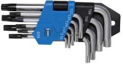 BGS Technic Derékszögű kulcs készlet | rövid | T-profil (Torx) T10 furattal - T50 | 9 darabos - BGS 809 (BGS 809)