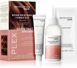 Revolution Beauty Plex Bond Restore Kit set pentru a evidentia culoarea parului culoare Chestnut Brown