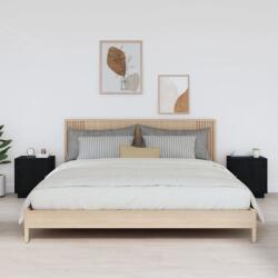 vidaXL Noptiere, 2 buc. , negru, 40x34x45 cm, lemn masiv de pin (818284)