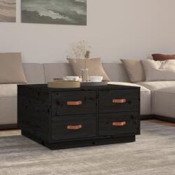 vidaXL Măsuță de cafea, negru, 80x80x45 cm, lemn masiv de pin (821521) Masa de cafea