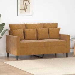 vidaXL Canapea cu 2 locuri, maro, 120 cm, catifea (348872) Canapea