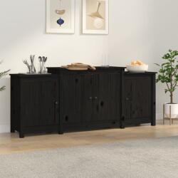 vidaXL Servantă, negru, 164x37x68 cm, lemn masiv de pin (821496) Comoda