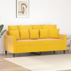 vidaXL Canapea cu 2 locuri, galben, 140 cm, catifea (348881) Canapea