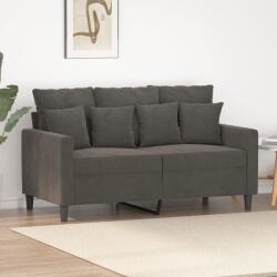 vidaXL Canapea cu 2 locuri, gri închis, 120 cm, catifea (348866) Canapea